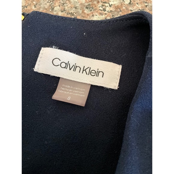 Calvin Klein‎ Navy Blue Sleeveless Sheath Dress Career Work Women Size 8 - Picture 9 of 9